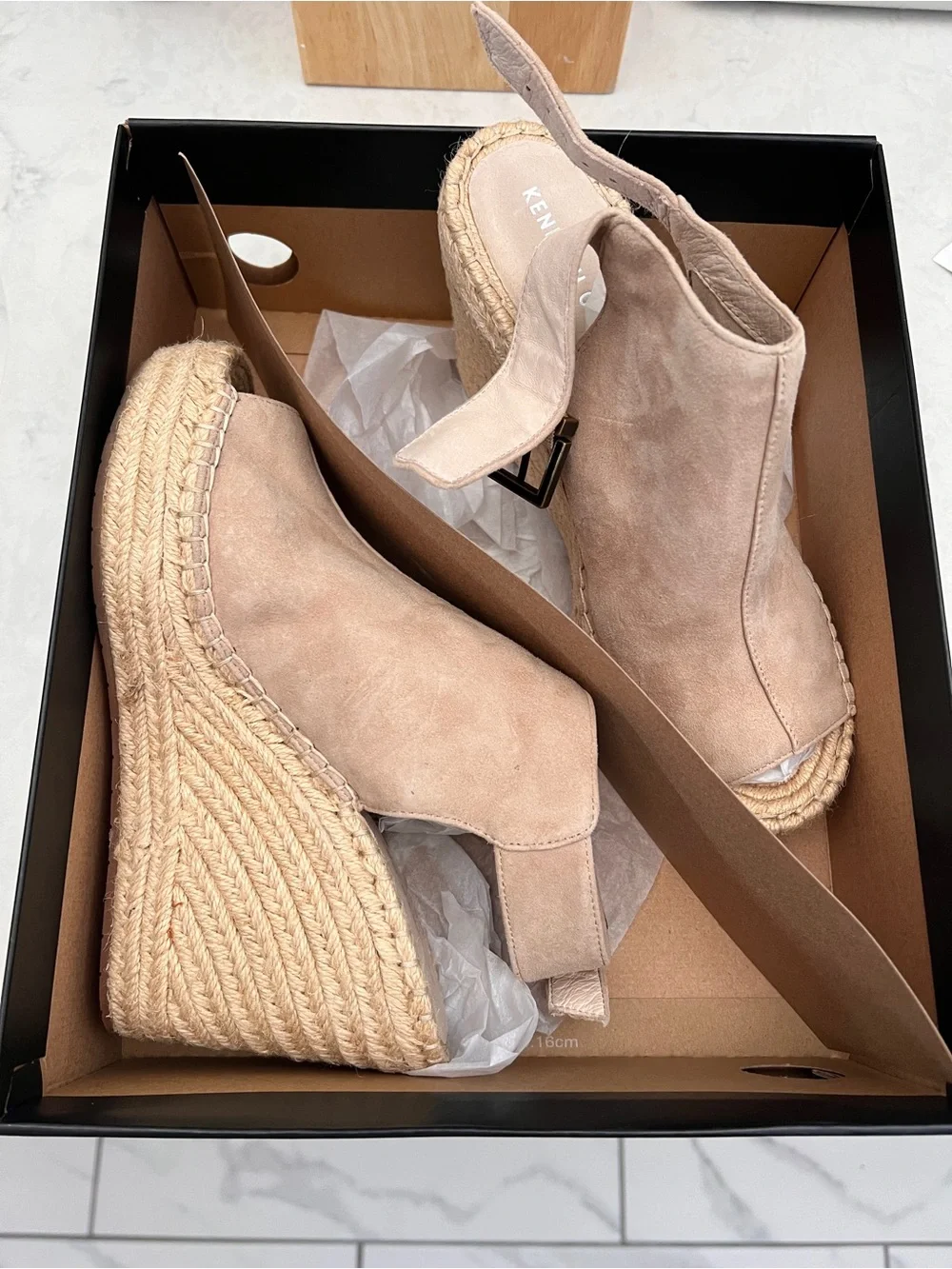 Kenneth Cole Olivia Espadrille Peep-Toe Wedge Sandals